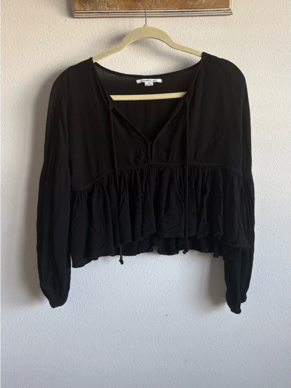 O'Neill Black Tiered Peasant Tunic